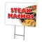 Signmission Steak Nachos Yard Sign & Stake outdoor plastic coroplast window, C-1824 Steak Nachos C-1824 Steak Nachos - alternate 1